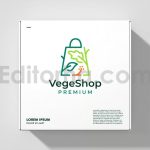 دانلود فایل لایه باز لوگو فروشگاه سبزیجات Salad Vegetable Shop Logo