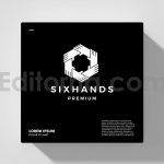 دانلود فایل لایه باز لوگو طرح شش دست نماد همکاری Six Hand Logo