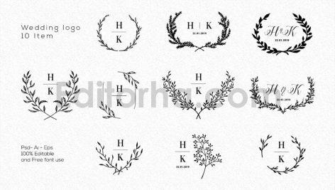 دانلود فایل لایه باز لوگو کارت دعوت عروسی Wedding logo
