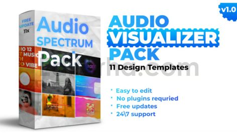 دانلود پروژه آماده افترافکت: پکیج کامل اکولایزر Audio Visualizer Pack