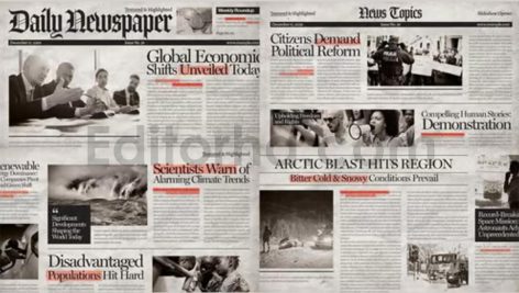 دانلود پروژه آماده افترافکت: اینترو نمایش تیتر روزنامه Newspaper Video