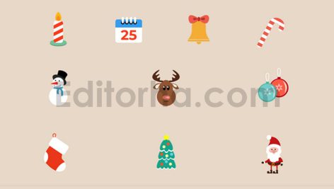 دانلود پروژه آماده افترافکت: آیکون انیمیشن کریسمس Christmas Icons