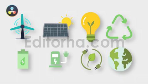 پروژه آماده داوینچی ریزالو: آیکون انیمیشن محیط زیست Ecology Icons