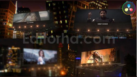 پروژه آماده داوینچی ریزالو: بیلبورد شهری در شب Billboard In Night City