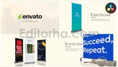 پروژه آماده داوینچی ریزالو: بنر و بیلبورد؛ معرفی کسب و کار Roll Up Presentation