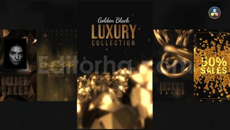 پروژه آماده داوینچی ریزالو: استوری اینستاگرام طلایی Golden Black Instagram