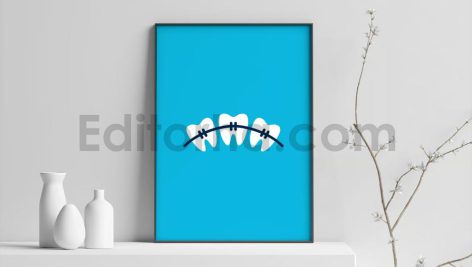 دانلود فایل لایه باز لوگو ارتودنسی دندان Dental Braces Logo