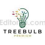 دانلود فایل لایه باز لوگو با طرح لامپ و طبیعت Bulb Leaf Tree Logo