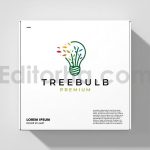 دانلود فایل لایه باز لوگو با طرح لامپ و طبیعت Bulb Leaf Tree Logo