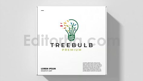 دانلود فایل لایه باز لوگو با طرح لامپ و طبیعت Bulb Leaf Tree Logo