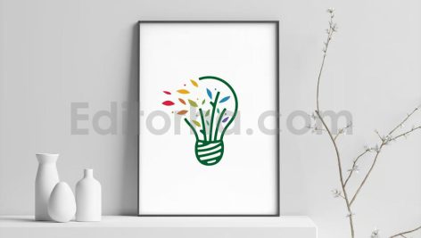 دانلود فایل لایه باز لوگو با طرح لامپ و طبیعت Bulb Leaf Tree Logo