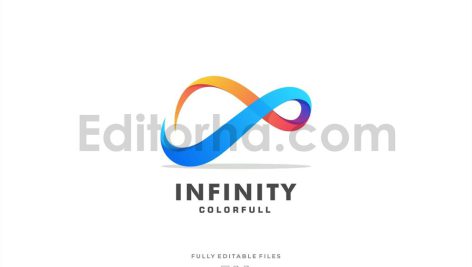 دانلود فایل لایه باز لوگو طرح بی نهایت رنگارنگ Infinity Colorful Logo