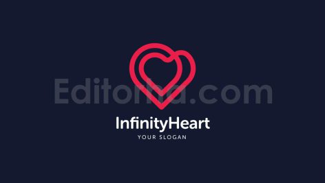 دانلود فایل لایه باز لوگو بی نهایت طرح قلب Infinity Heart Logo Template