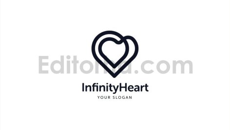 دانلود فایل لایه باز لوگو بی نهایت طرح قلب Infinity Heart Logo Template