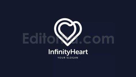 دانلود فایل لایه باز لوگو بی نهایت طرح قلب Infinity Heart Logo Template