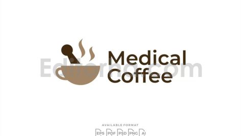 دانلود فایل لایه باز لوگو طب سنتی Medical Coffee Mortar Pestle Logo