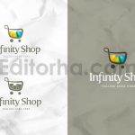 دانلود فایل لایه باز لوگو فروشگاه اینترنتی Infinity Shop Logo Template