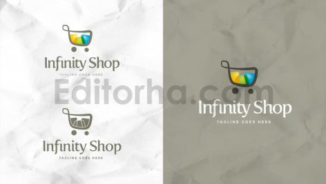 دانلود فایل لایه باز لوگو فروشگاه اینترنتی Infinity Shop Logo Template