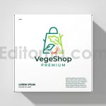 دانلود فایل لایه باز لوگو فروشگاه سبزیجات Salad Vegetable Shop Logo