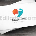 دانلود فایل لایه باز لوگو موسیقی با طرح قلب Music Love Logo Template