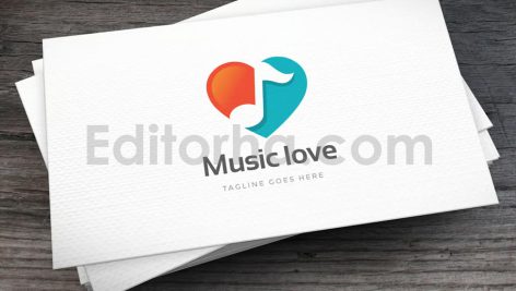 دانلود فایل لایه باز لوگو موسیقی با طرح قلب Music Love Logo Template