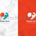 دانلود فایل لایه باز لوگو موسیقی با طرح قلب Music Love Logo Template