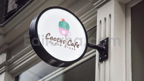 دانلود فایل لایه باز لوگو کافی شاپ طرح کاکتوس Cactus cafe Logo