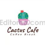 دانلود فایل لایه باز لوگو کافی شاپ طرح کاکتوس Cactus cafe Logo