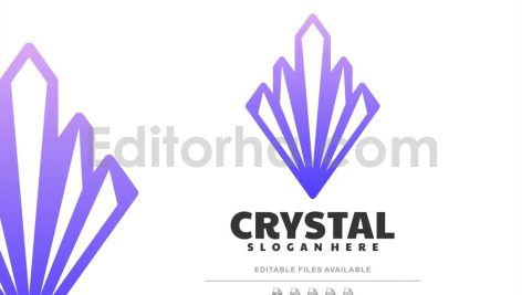 دانلود فایل لایه باز لوگو هنری کریستال Crystal Line Art Logo
