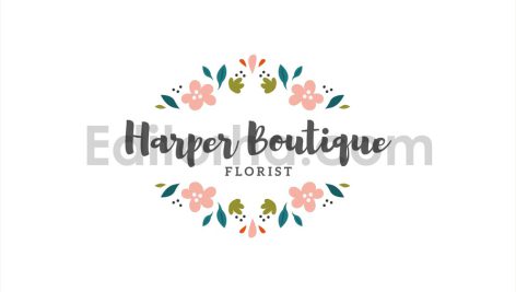 دانلود فایل لایه باز لوگو گل فروشی شیک Florist Logo