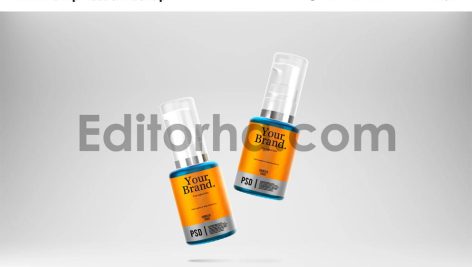 موکاپ بطری پمپی کرم آرایش1
