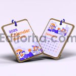 موکاپ تقویم رومیزی با استند چوبی2