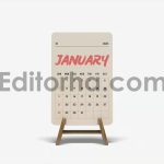 موکاپ تقویم رومیزی با استند چوبی3