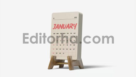 موکاپ تقویم رومیزی با استند چوبی4