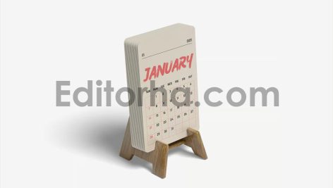 موکاپ تقویم رومیزی با استند چوبی5