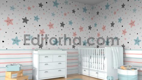 موکاپ دیواره نگاره اتاق کودک1