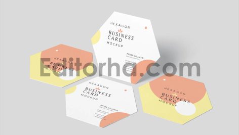 موکاپ کارت ویزیت شش ضلعی1