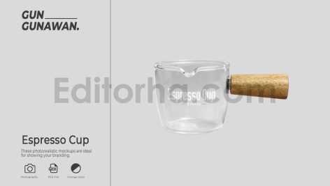 موکاپ ظرف شیشه ای اسپرسو