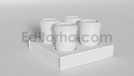 دانلود موکاپ لیوان کاغذی و نگهدارنده Cup Holder Mockup