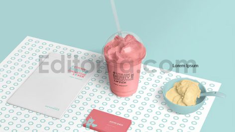 دانلود موکاپ لیوان پلاستیکی بستنی Plastic Ice Cream Cup Mockups