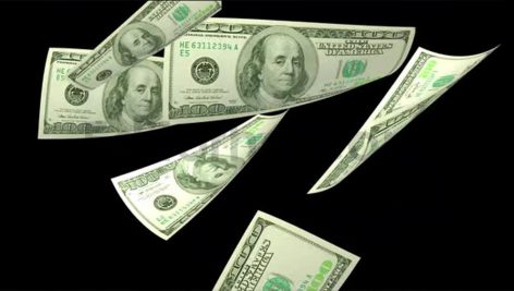 فوتیج موشن گرافیک ریختن دلار به زمین