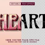 دانلود افکت متن سه بعدی قابل ویرایش 3D Heart Text - Editable Text Effect