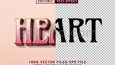 دانلود افکت متن سه بعدی قابل ویرایش 3D Heart Text - Editable Text Effect
