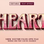 دانلود افکت متن سه بعدی قابل ویرایش 3D Heart Text - Editable Text Effect