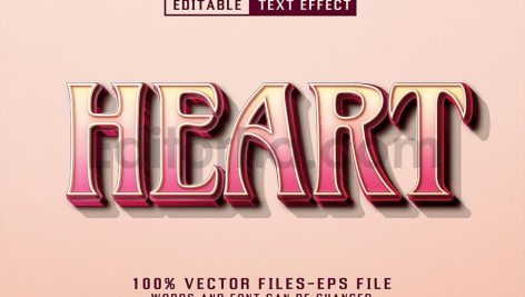 دانلود افکت متن سه بعدی قابل ویرایش 3D Heart Text - Editable Text Effect