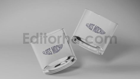 دانلود موکاپ لیوان شیشه ای Glass Cup Mockup