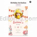 دانلود فایل لایه باز کارت دعوت تولد تم پارک تفریحی birthday invitation card