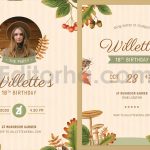 دانلود فایل لایه باز کارت دعوت تولد تم پاییزی birthday invitation card