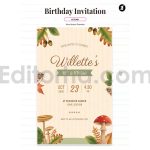دانلود فایل لایه باز کارت دعوت تولد تم پاییزی birthday invitation card
