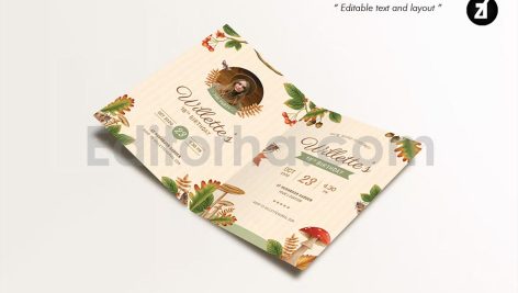 دانلود فایل لایه باز کارت دعوت تولد تم پاییزی birthday invitation card